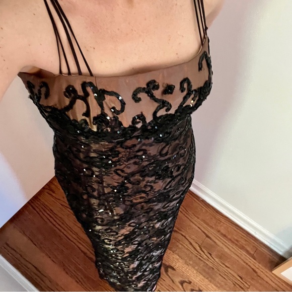 Vintage San Carlin Dresses Embroidered Maxi Gown - Picture 3 of 10